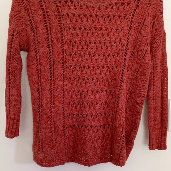 American Eagle | Crew Neck | Crochet Sweater, Rust - Picture 2 of 4